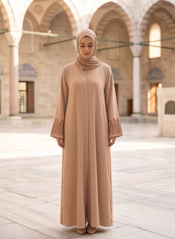 Sabr Abaya - front view, full length modest abaya