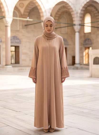 Sabr Abaya - front view, full length modest abaya