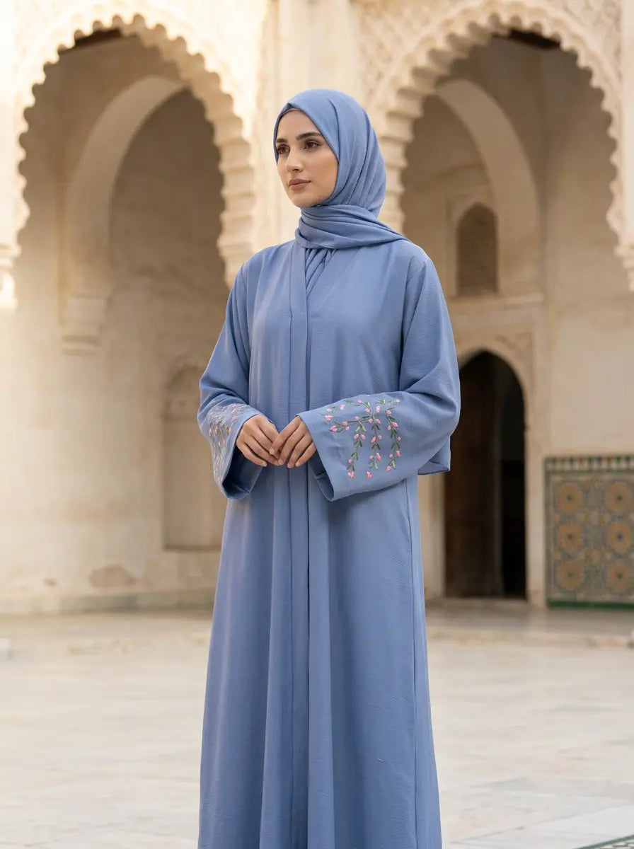 Sabreena Abaya - Muted Periwinkle Blue