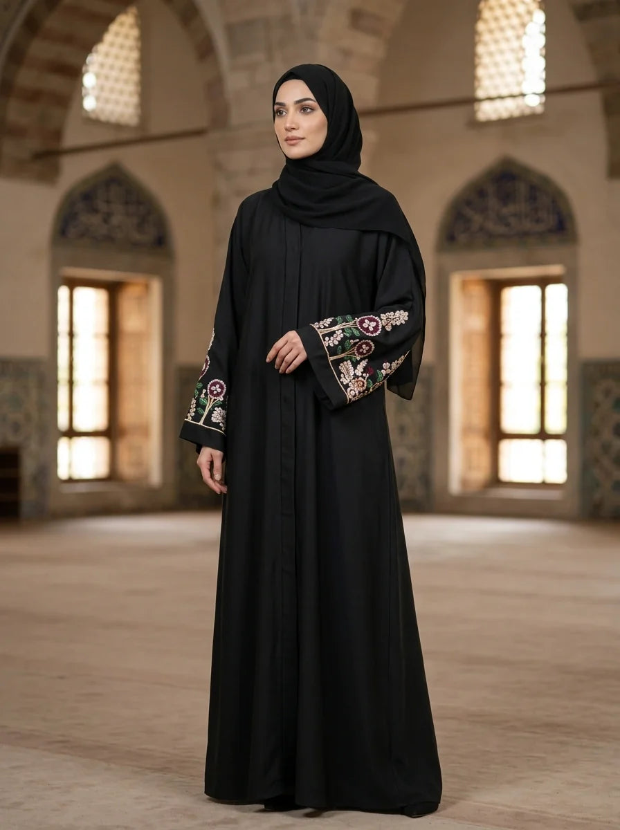 Sanober Handwork Abaya - Black