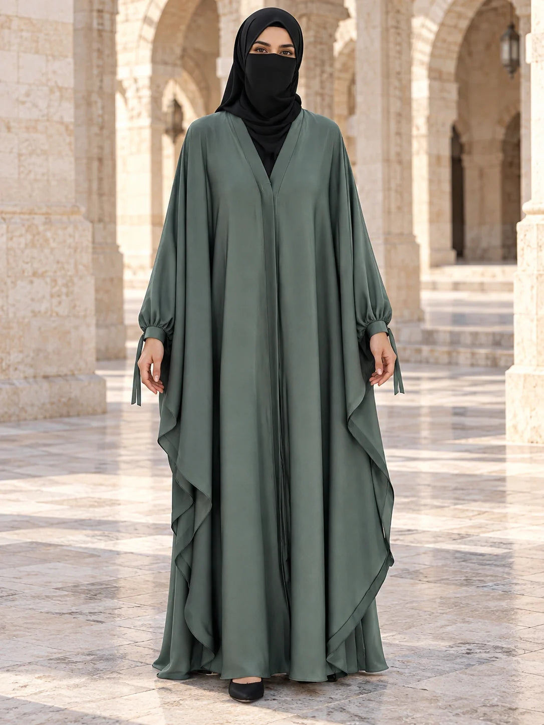 Tazeen Abaya in Sage Green