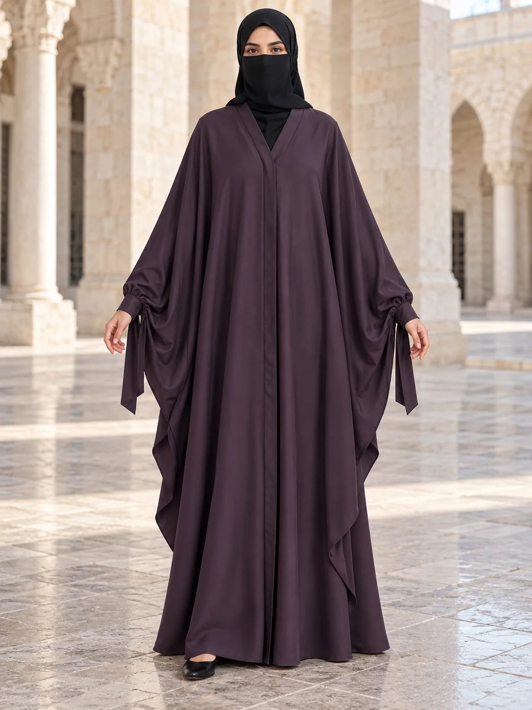 Tazeen Abaya in Aubergine
