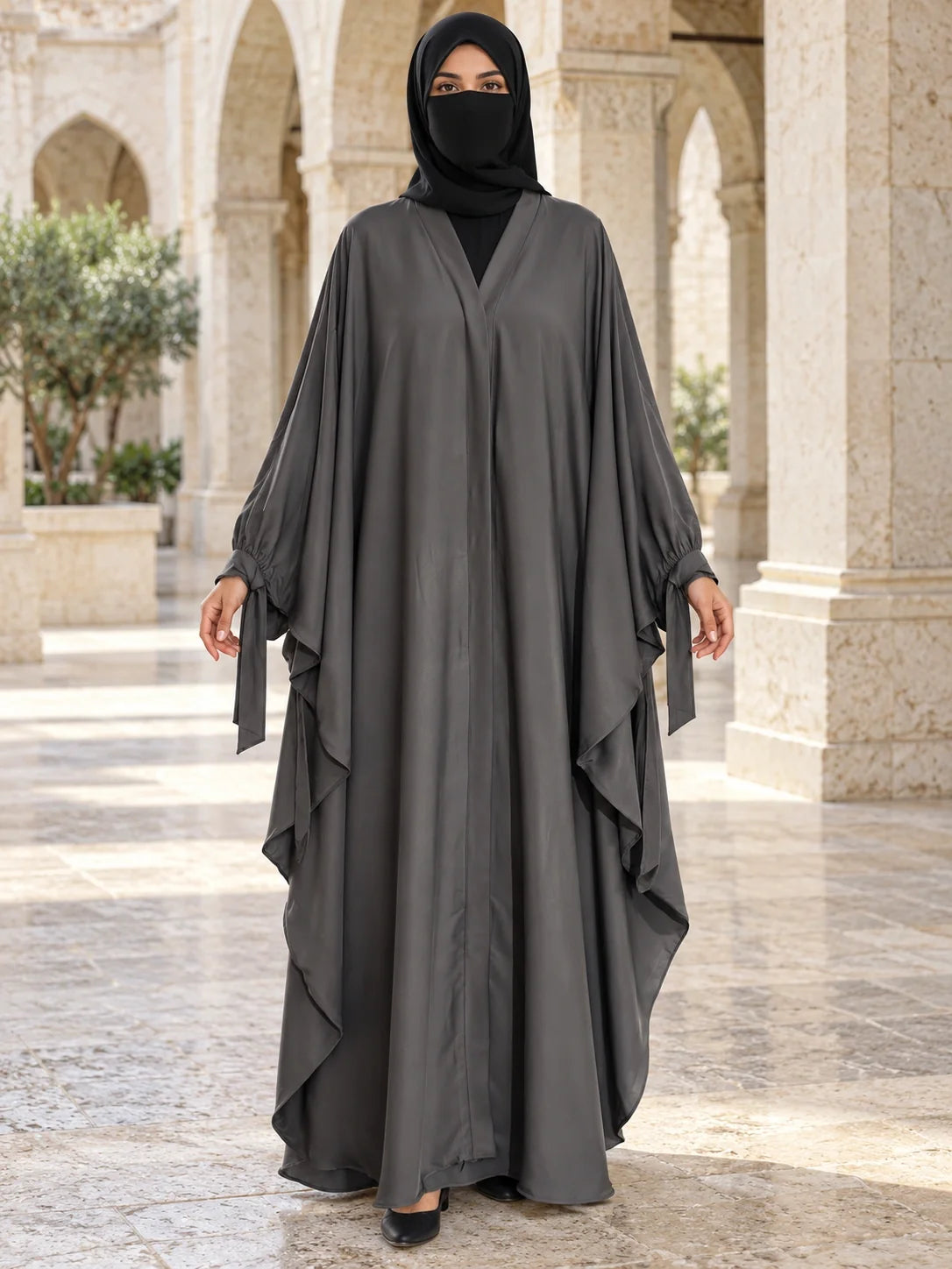 Tazeen Abaya in Grey