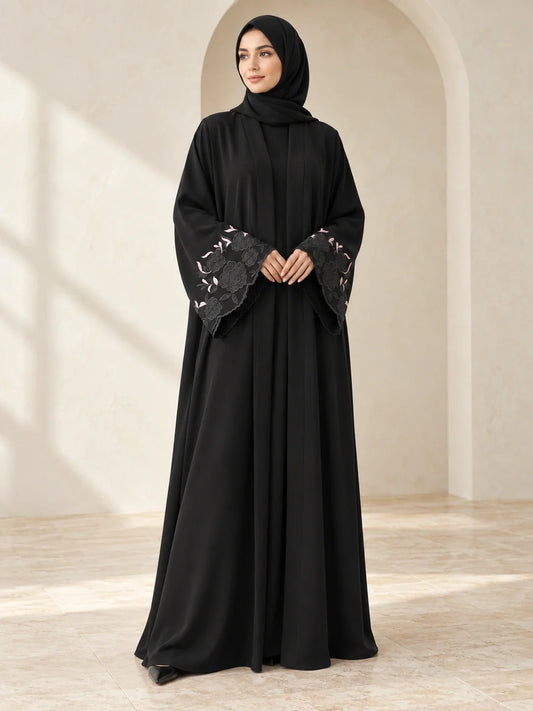 Uroosa Abaya in Black