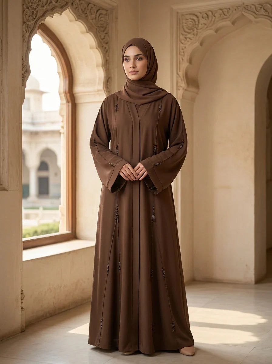 Ushna Abaya - Brown / Cocoa