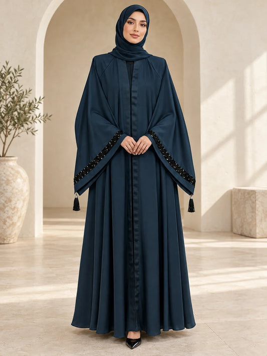Wajiha Abaya in Petrol Navy