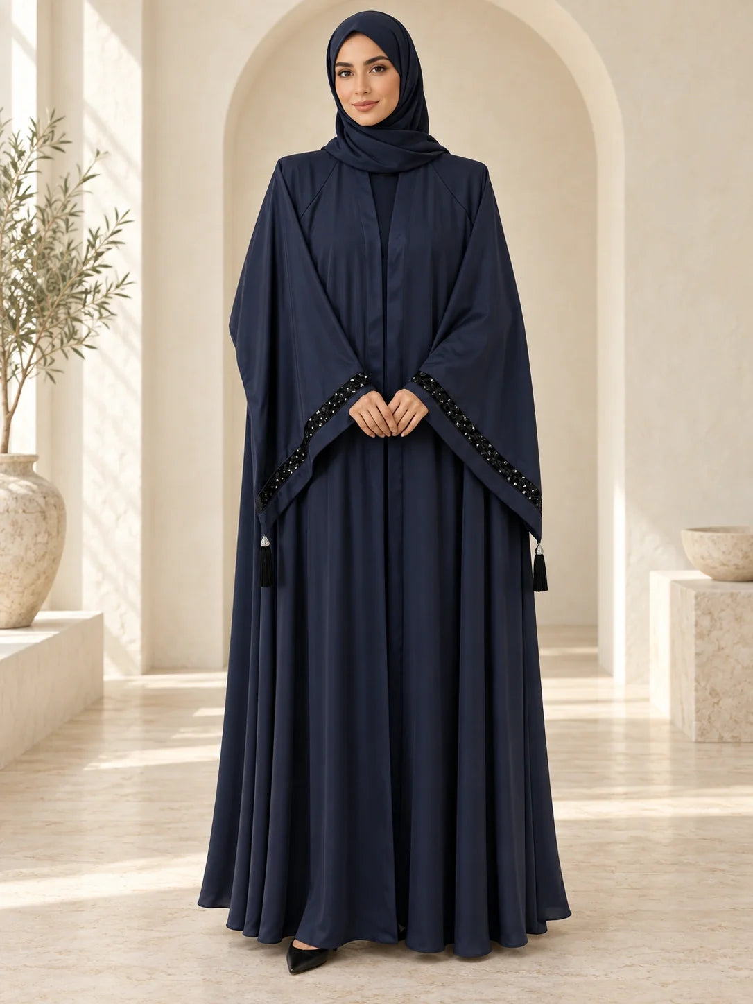 Wajiha Abaya in Navy
