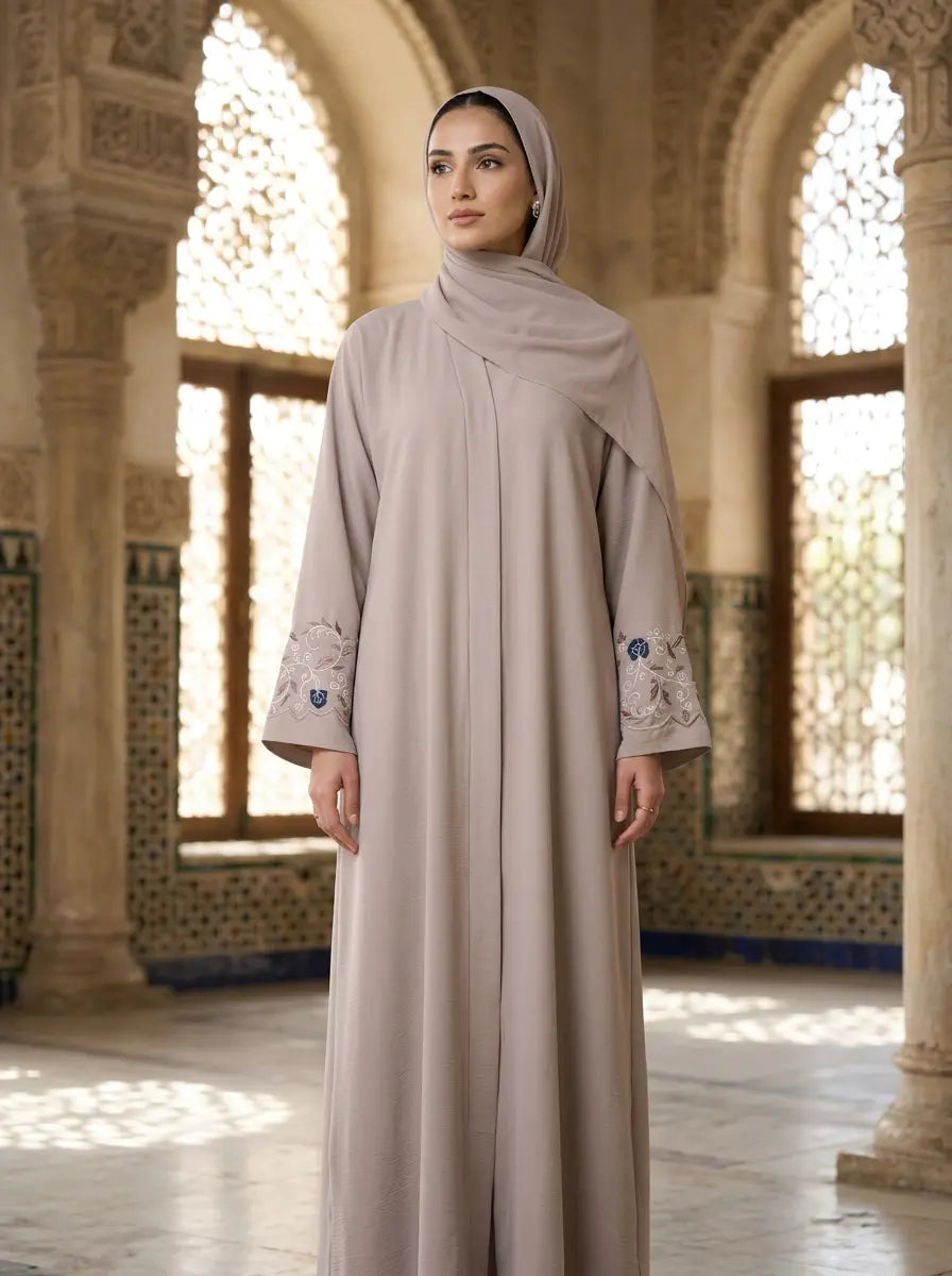Wardah Abaya - Dusty Taupe (Mauve-Beige)