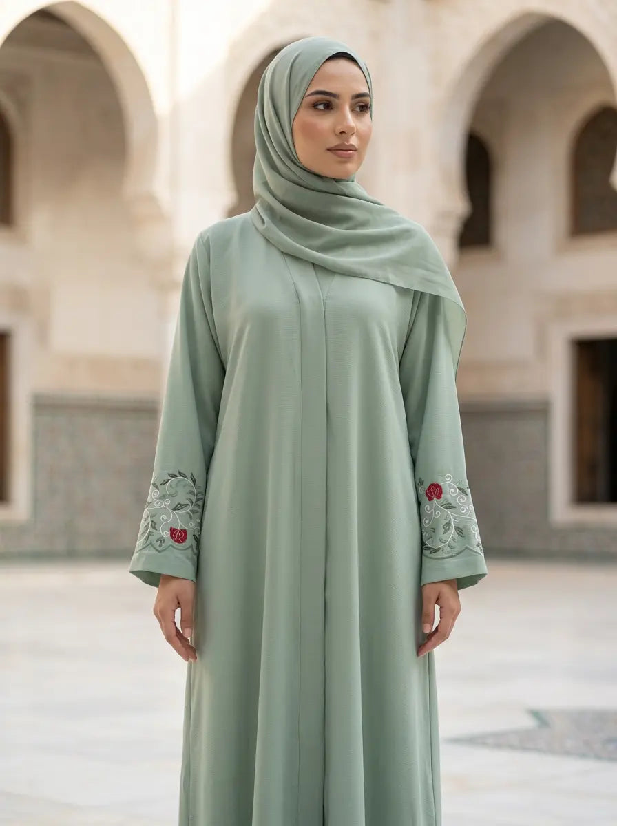 Wardah Abaya - Pastel Mint Green