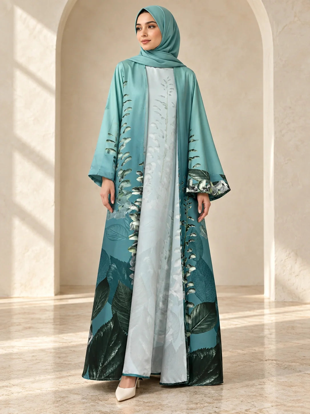 Zarnab Abaya in Teal