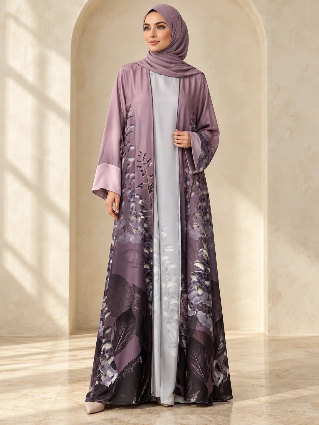 Zarnab Abaya in Lilac