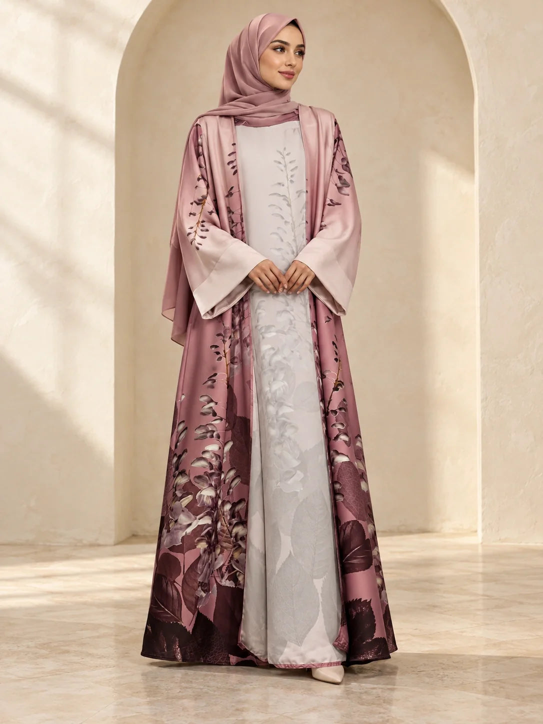 Zarnab Abaya in Rose