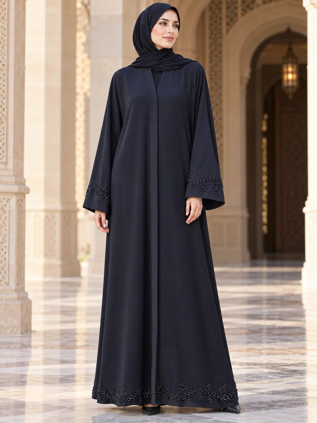 Zunash Abaya in Navy