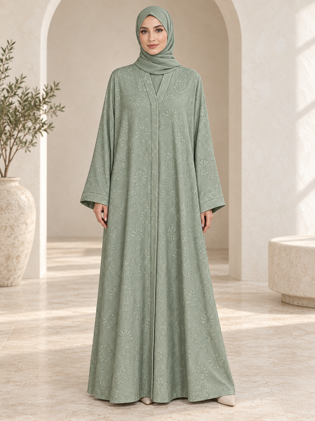 Farah Abaya in Sage Green