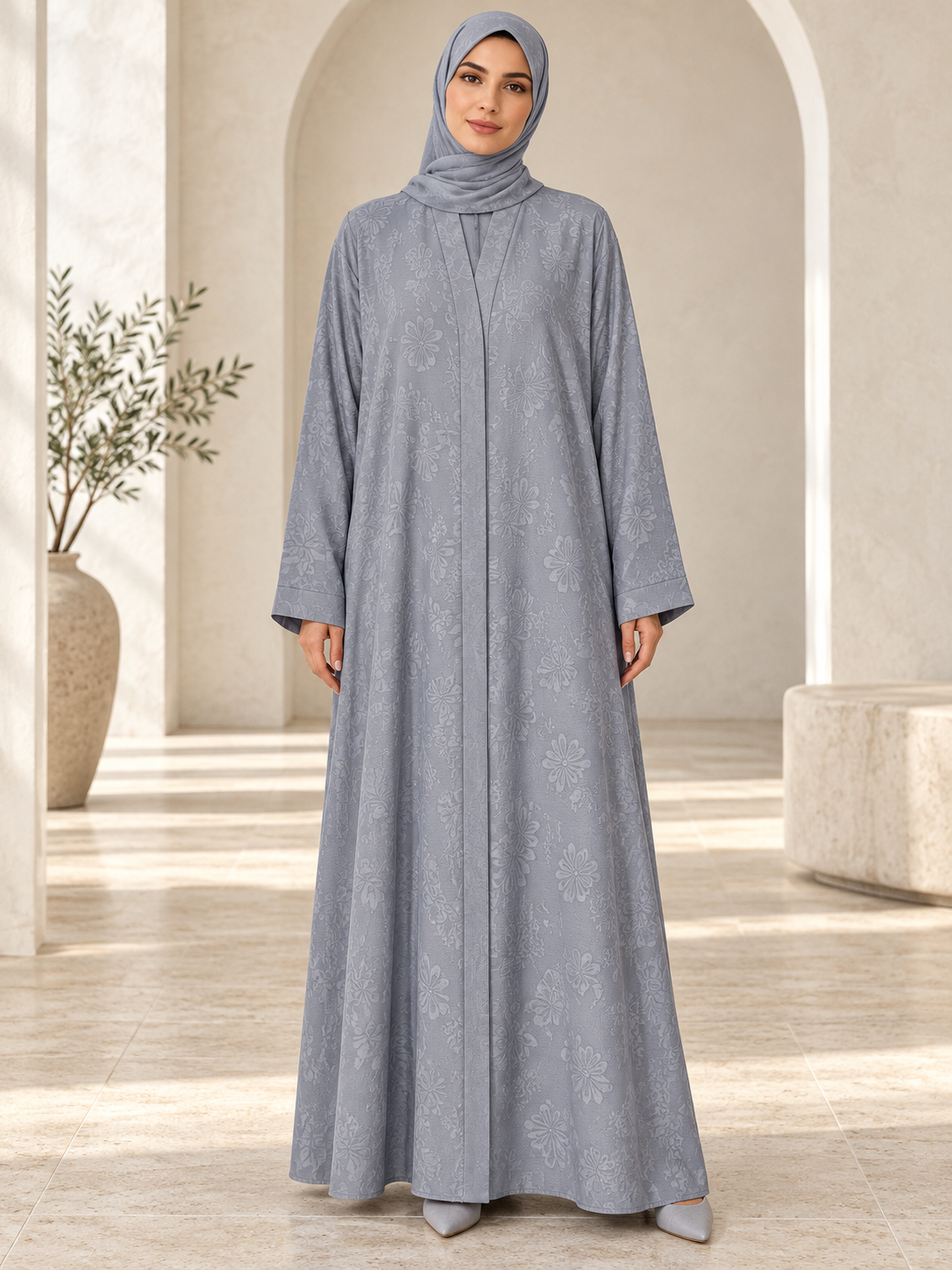 Farah Abaya in Slate Blue
