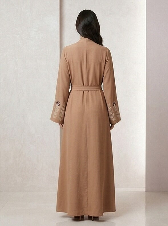 AARI Inner Upper kimono Style Embroidered Abaya