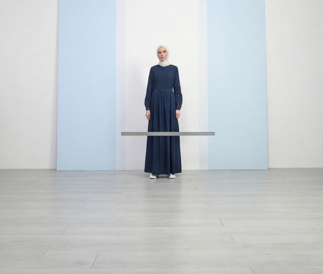 Stylish Fashionable Flare Design Denim Pearled Abaya Waist Belt