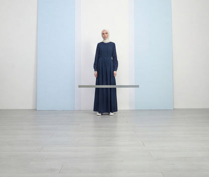 Stylish Fashionable Flare Design Denim Pearled Abaya Waist Belt