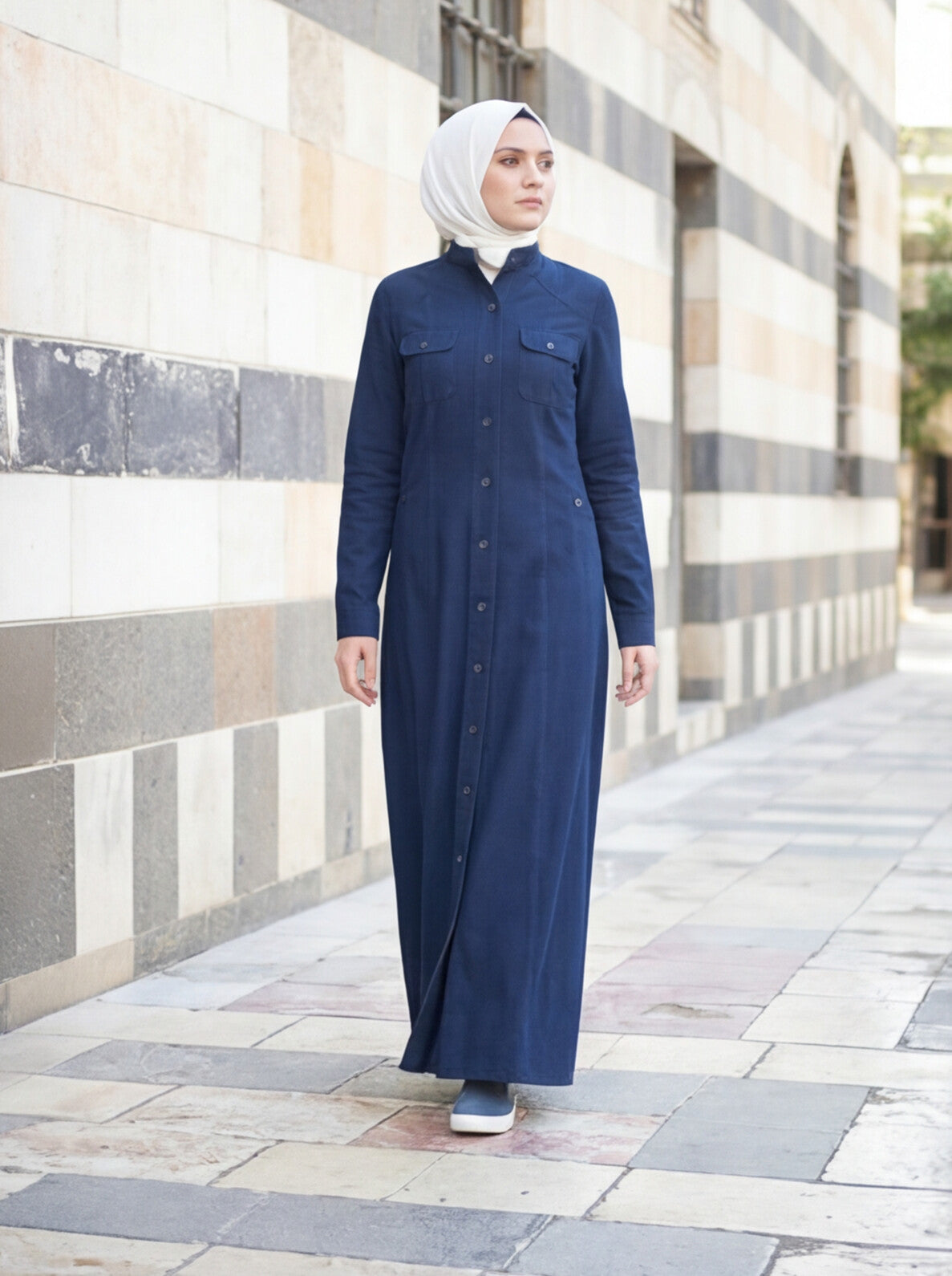 Denim Coat Abaya Premium Coat Style Denim Abaya Jilbab