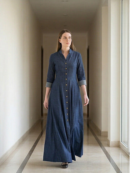 FashionSense Navy Blue Summer Maxi Style Jilbab Denim Abaya – Hurry Up Shop Now