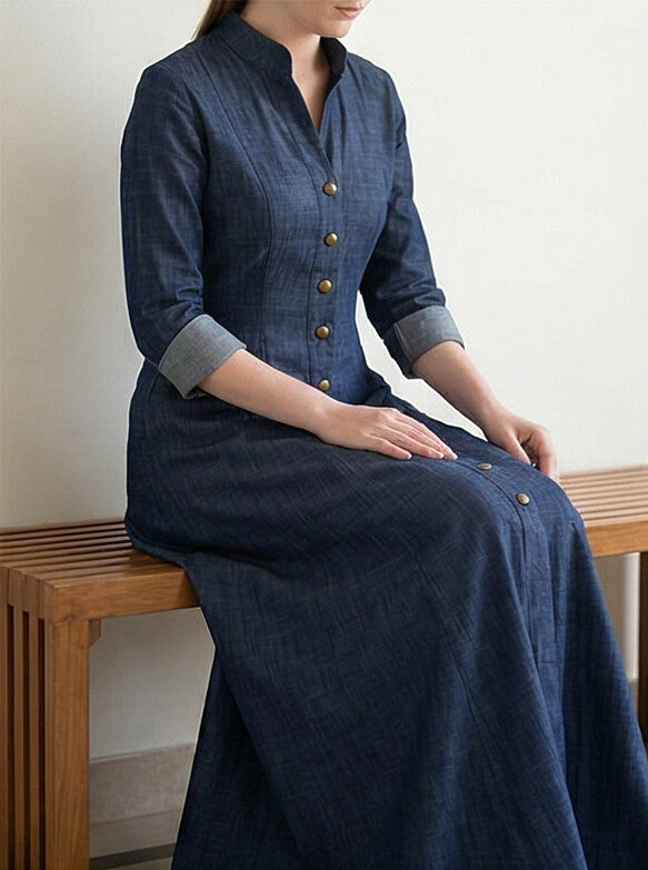 FashionSense Navy Blue Summer Maxi Style Jilbab Denim Abaya – Hurry Up Shop Now