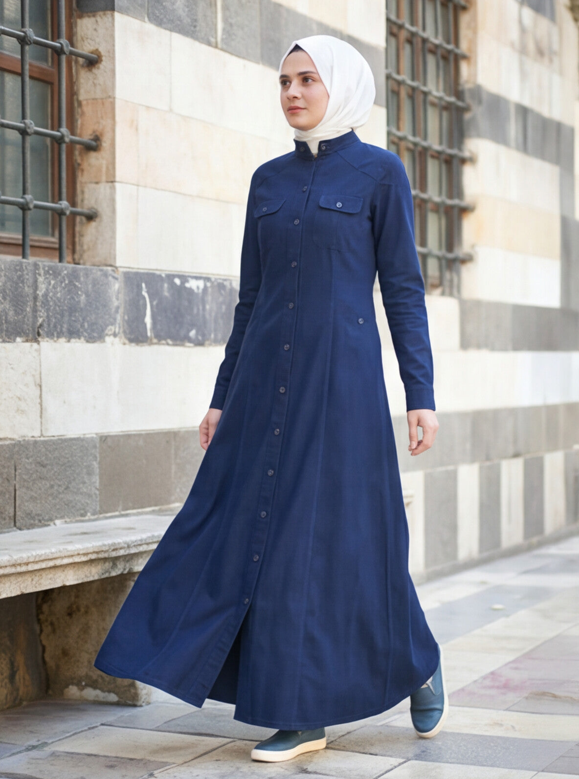 Denim Coat Abaya Premium Coat Style Denim Abaya Jilbab
