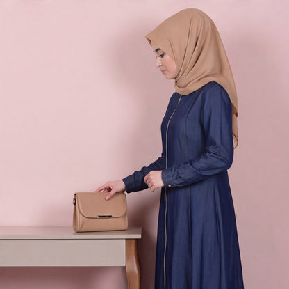 Front Full Zip Up Denim Abaya Front Zipper Abaya Jeans Abaya For Her
