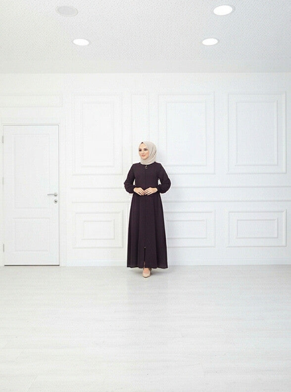FashionSense Timeless Elegance Nida Black Zipper Abaya For Women