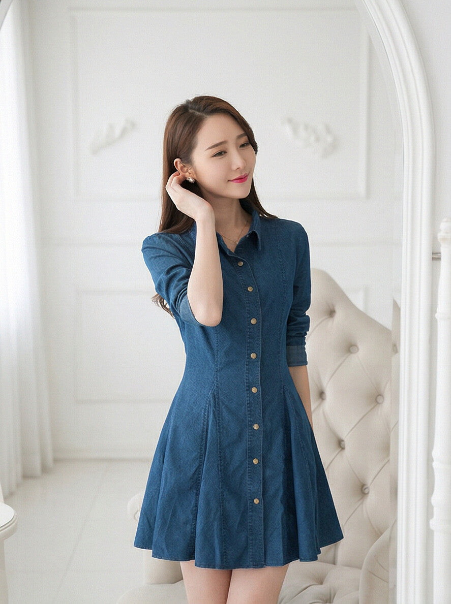 Denim Navy Blue Tunic & ladies shirt Top for Women