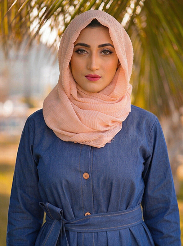 FashionSense Navy Blue Summer Maxi Style Jilbab Thread Designed Denim Abaya – Hurry Up Shop Now