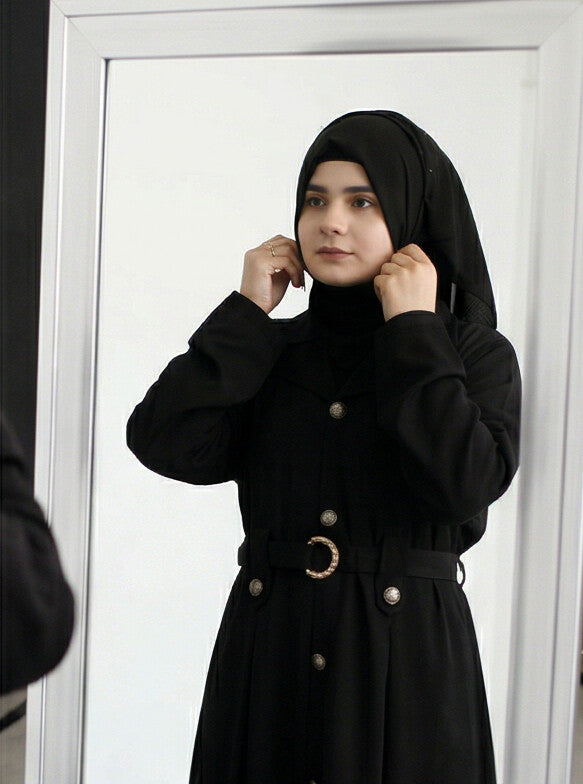 Irani coat black colour fair stitching pure nida fabric Coat Coller