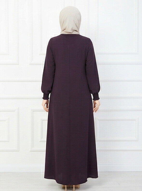 FashionSense Timeless Elegance Nida Black Zipper Abaya For Women