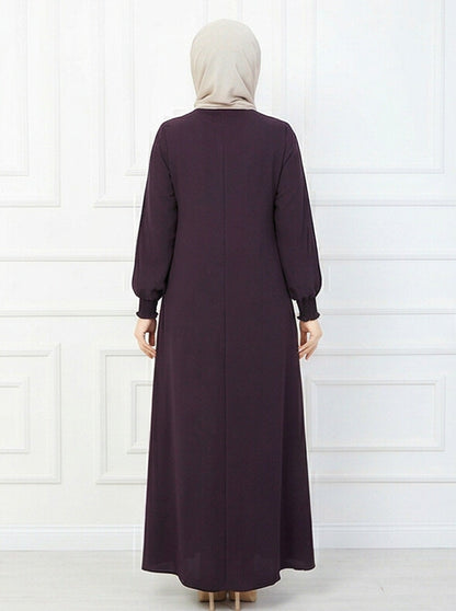 FashionSense Timeless Elegance Nida Black Zipper Abaya For Women