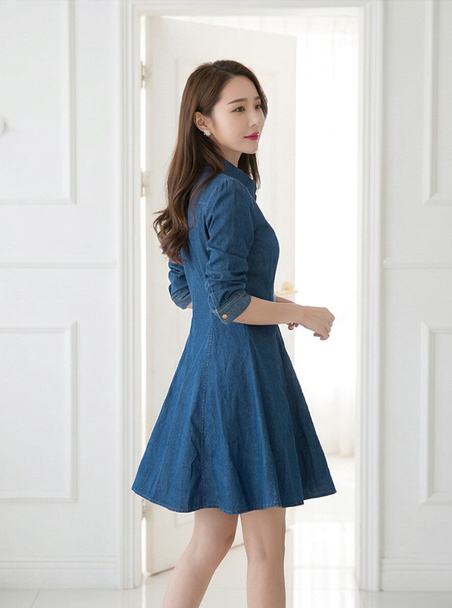 Denim Navy Blue Tunic & ladies shirt Top for Women
