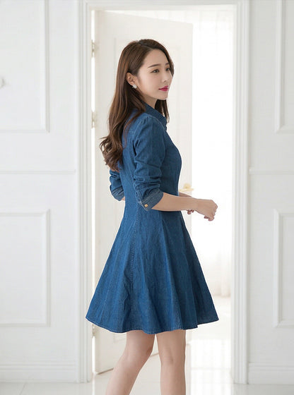 Denim Navy Blue Tunic & ladies shirt Top for Women