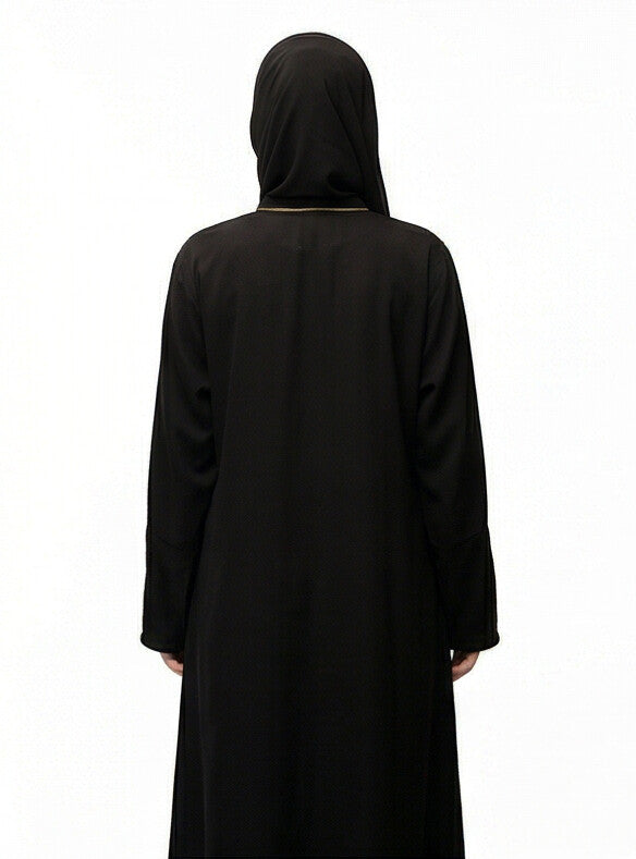 Fashionsensepk ZIPPER | BLACK Nida Fabric Abaya For women