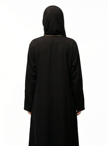 Fashionsensepk ZIPPER | BLACK Nida Fabric Abaya For women