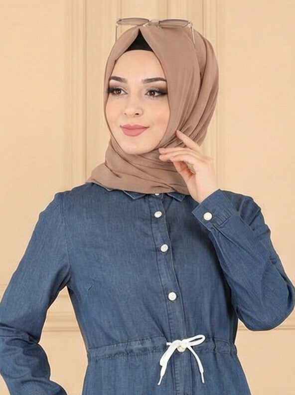 FashionSense Dark Blue Denim Coat for Women – Stylish Outerwear for All Seasons