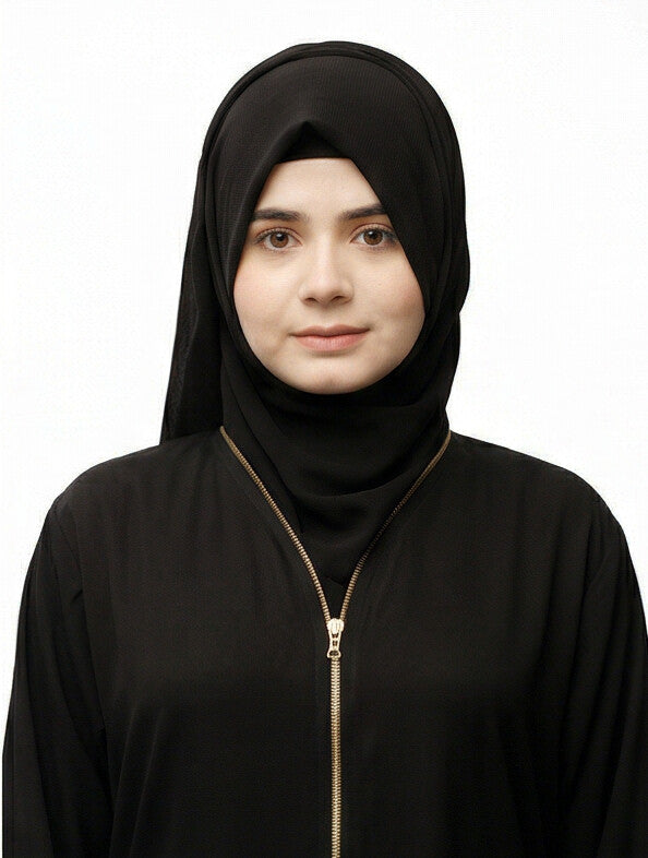 Fashionsensepk ZIPPER | BLACK Nida Fabric Abaya For women