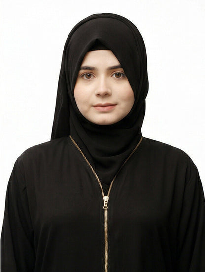 Fashionsensepk ZIPPER | BLACK Nida Fabric Abaya For women