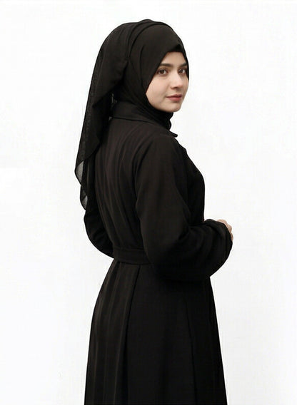 Irani coat black colour fair stitching pure nida fabric Coat Coller